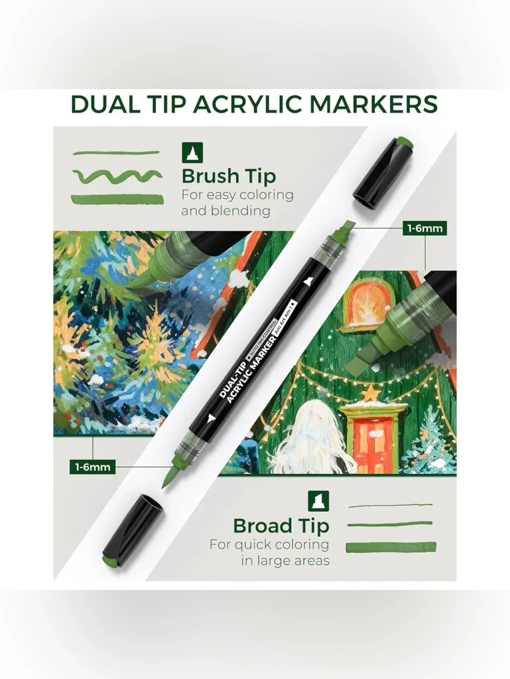NEW JusArt 60 Dual Tip Acrylic Marker Set